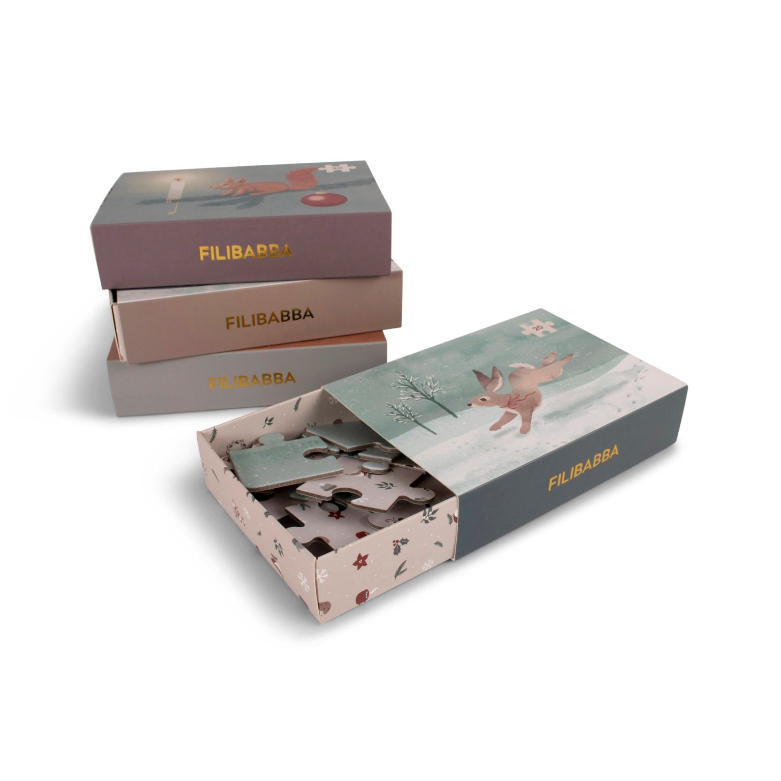Set of 4 puzzles (wonderful winter)