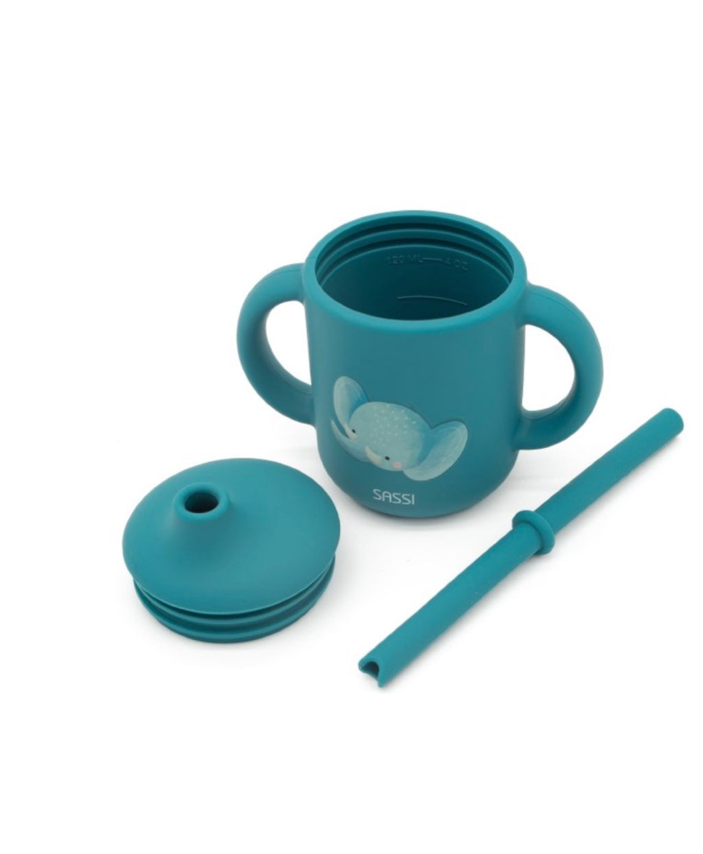 Silicone straw cup- Elephant