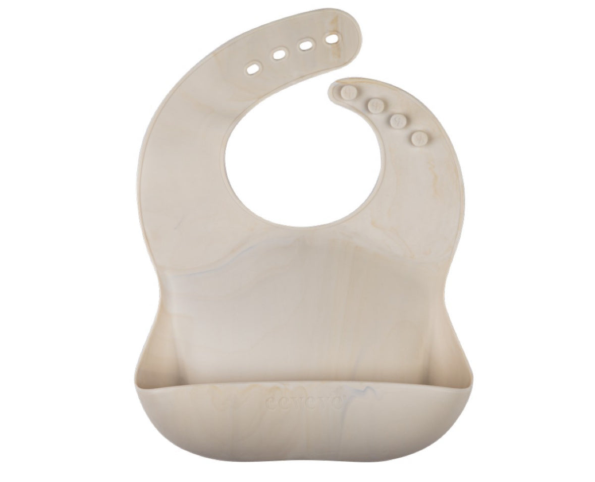 Silicone bib- Marble gold