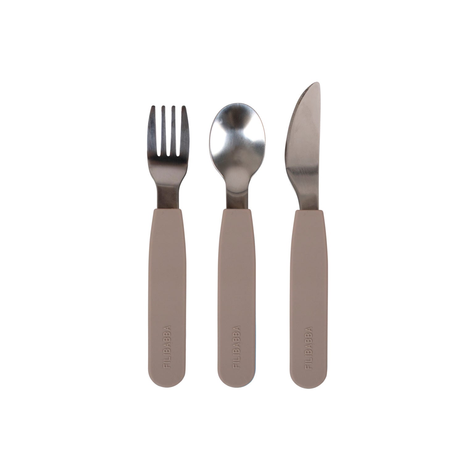 Silicone cutlery set (warm grey)