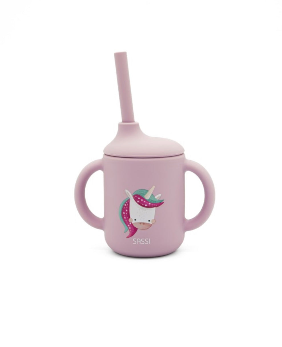 Silicone straw cup- Unicorn