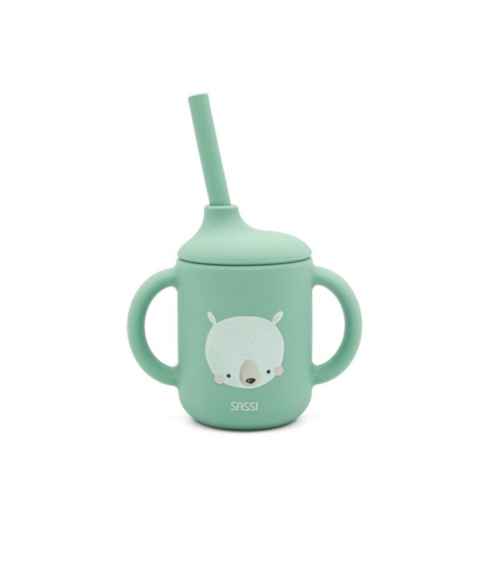 Silicone straw cup- Bear
