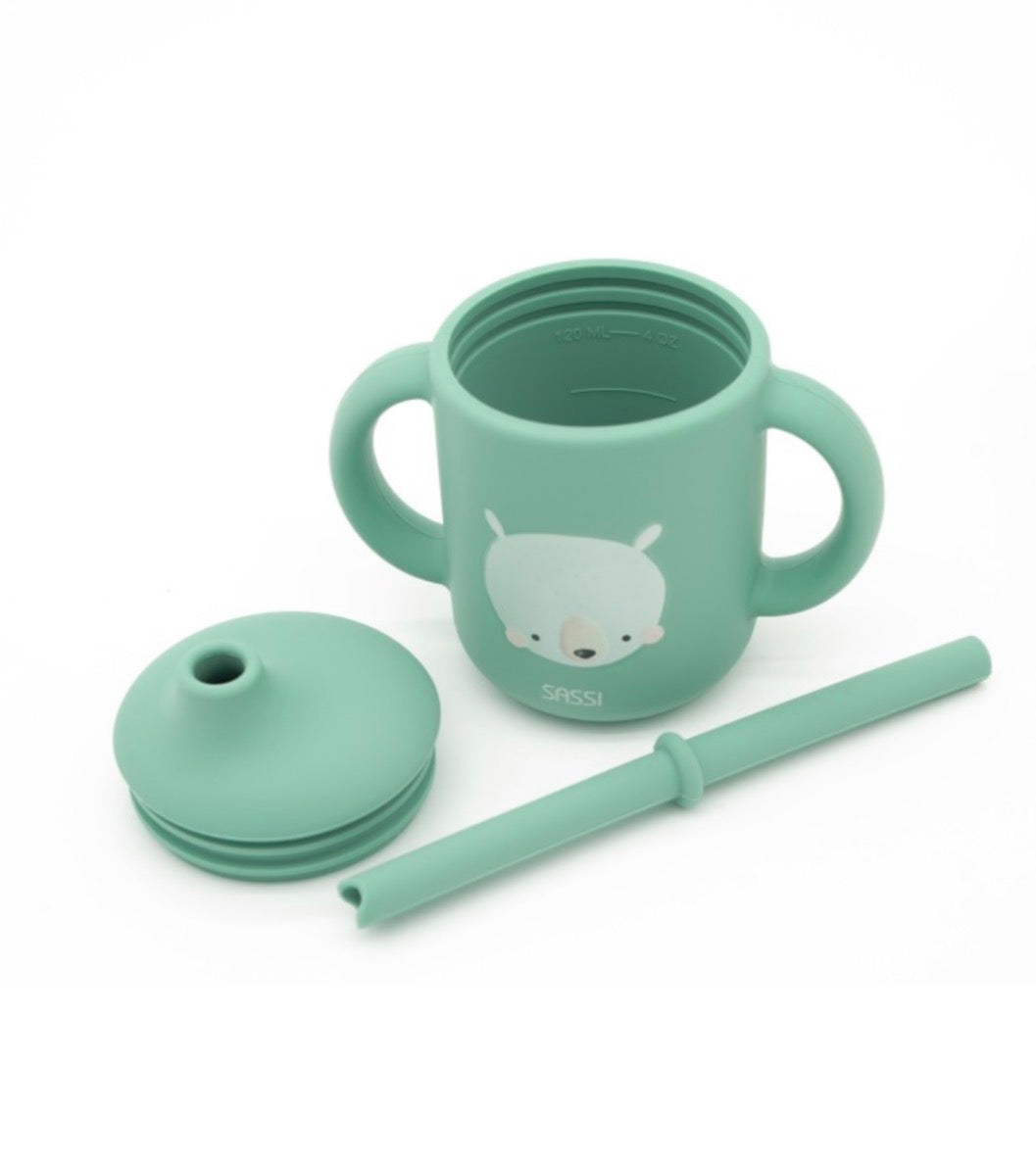 Silicone straw cup- Bear
