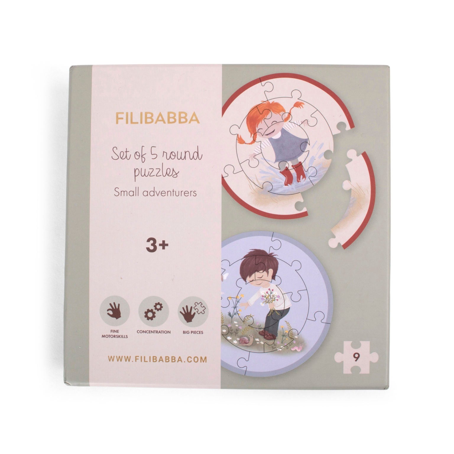 Set of 5 round puzzles (small adventurers)