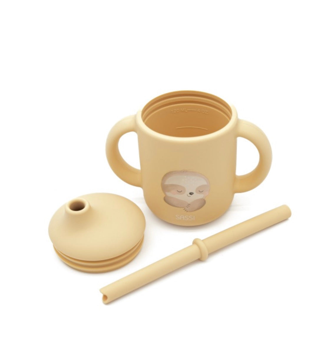 Silicone straw cup- Sloth