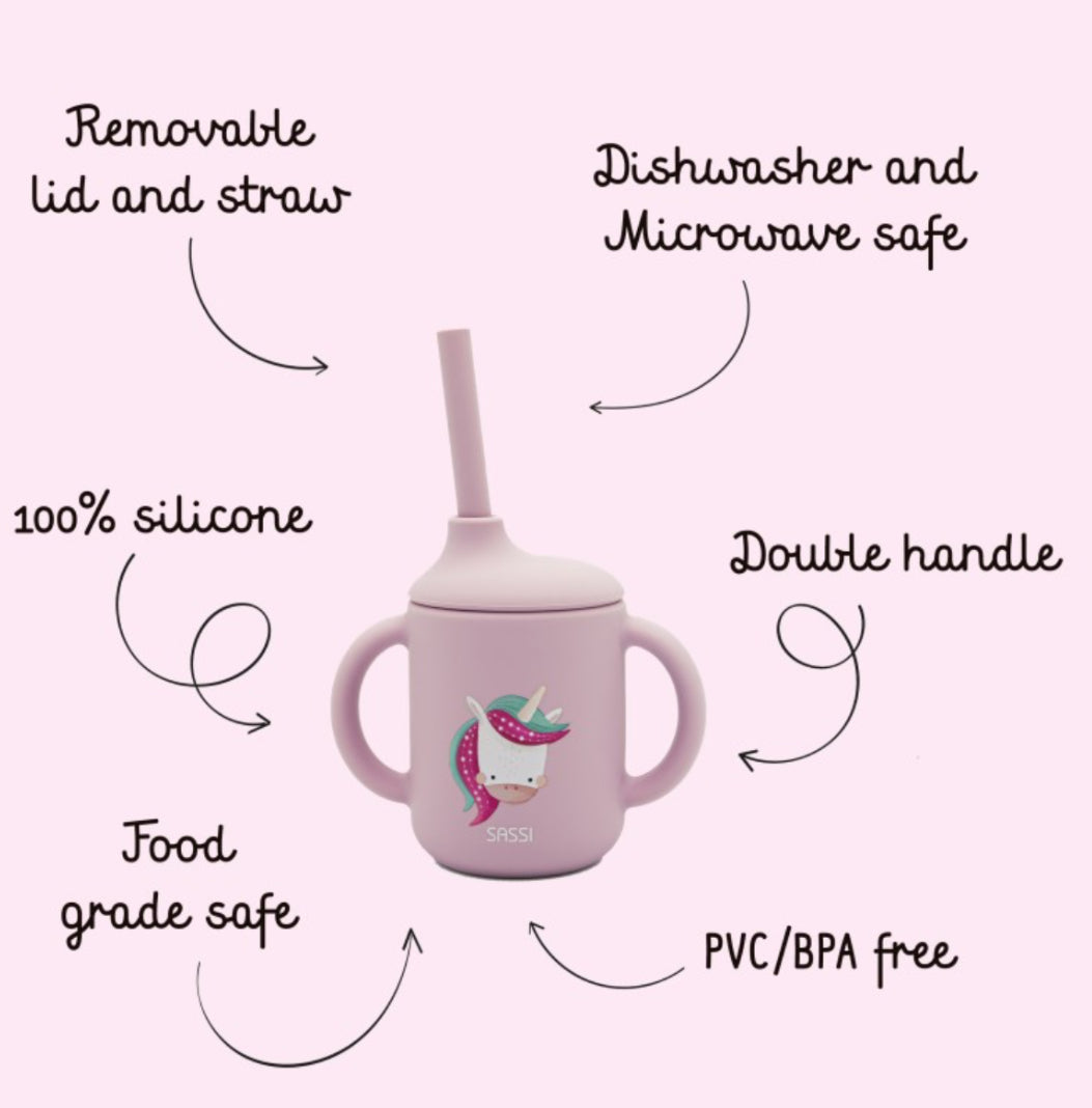 Silicone straw cup- Unicorn