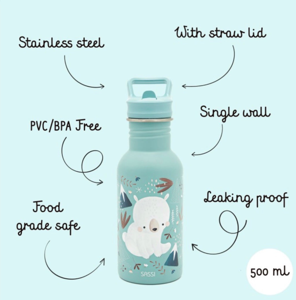 Stainless steel water bottle 500ml (Bear)