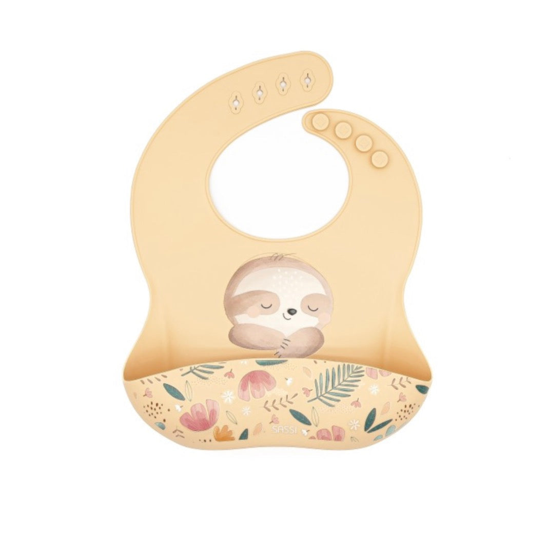 Silicone bib-Sloth