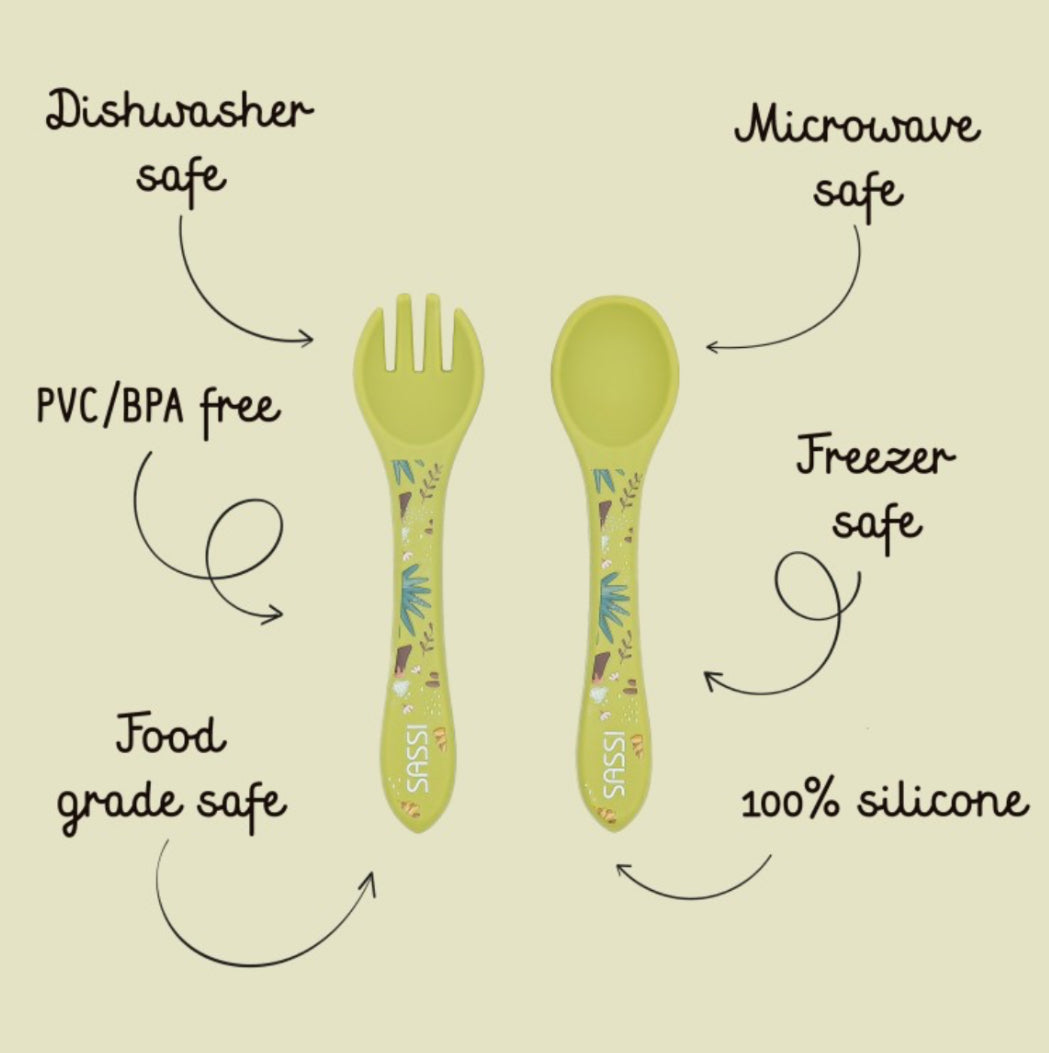 Silicone cutlery (Dinosaur)