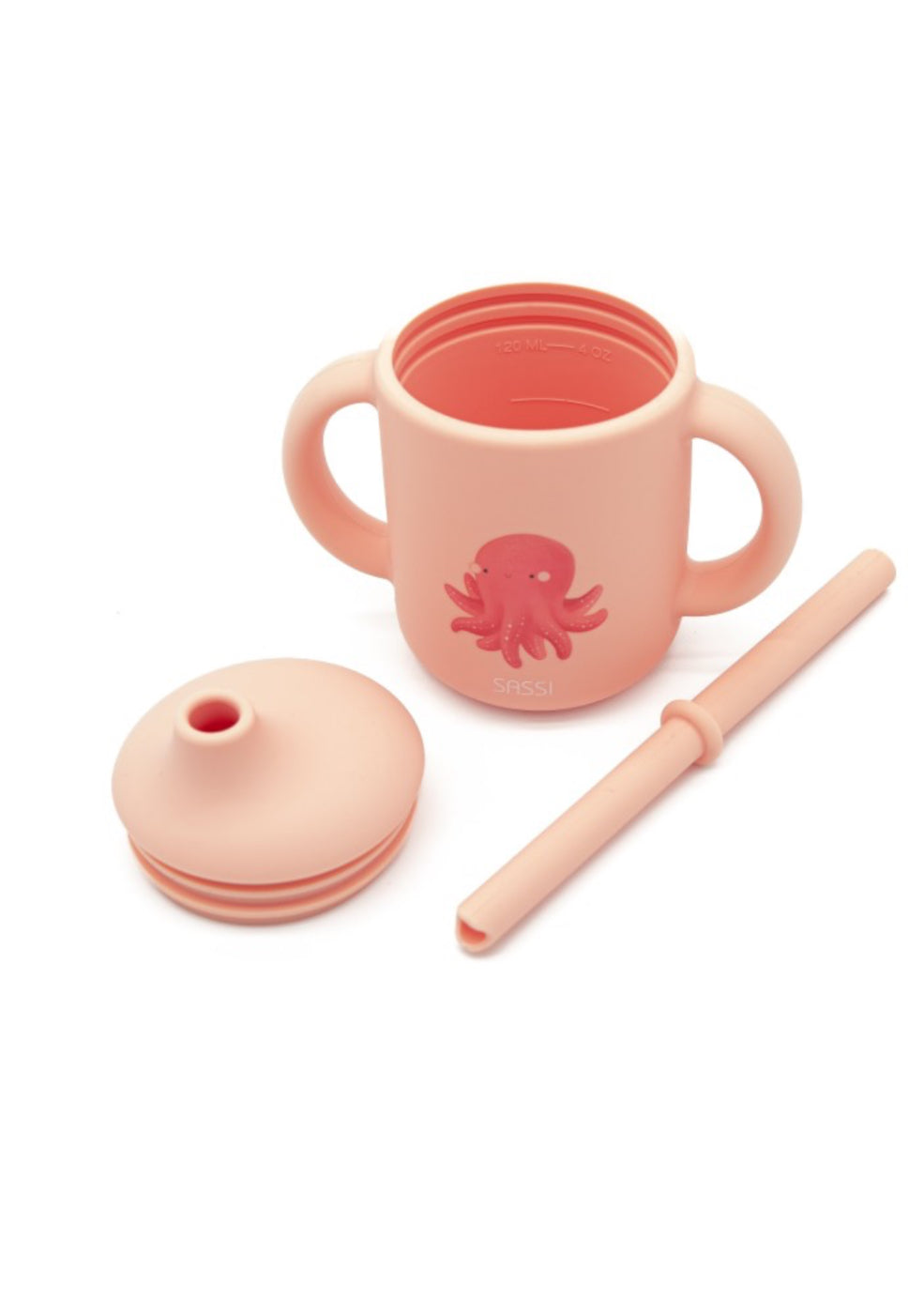 Silicone straw cup- Octopus