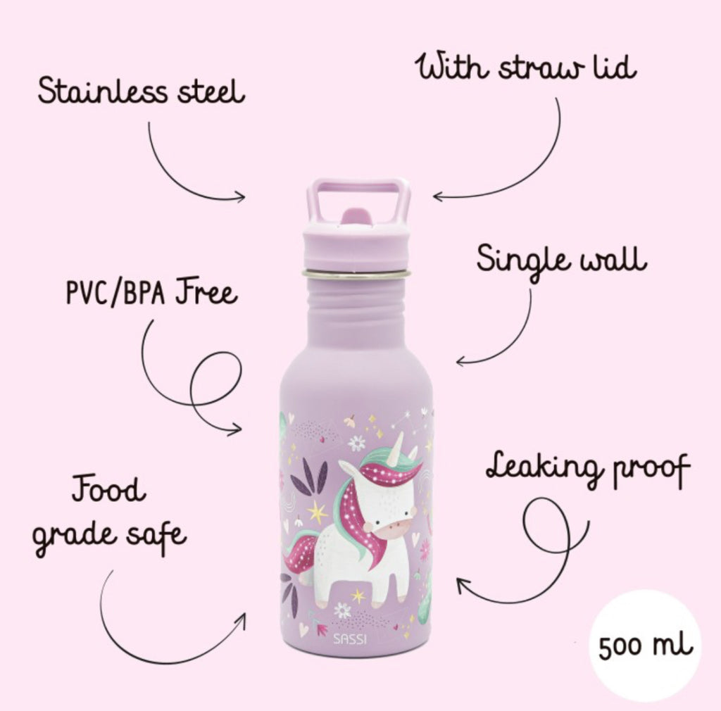 Stainless steel water bottle 500ml (Unicorn)