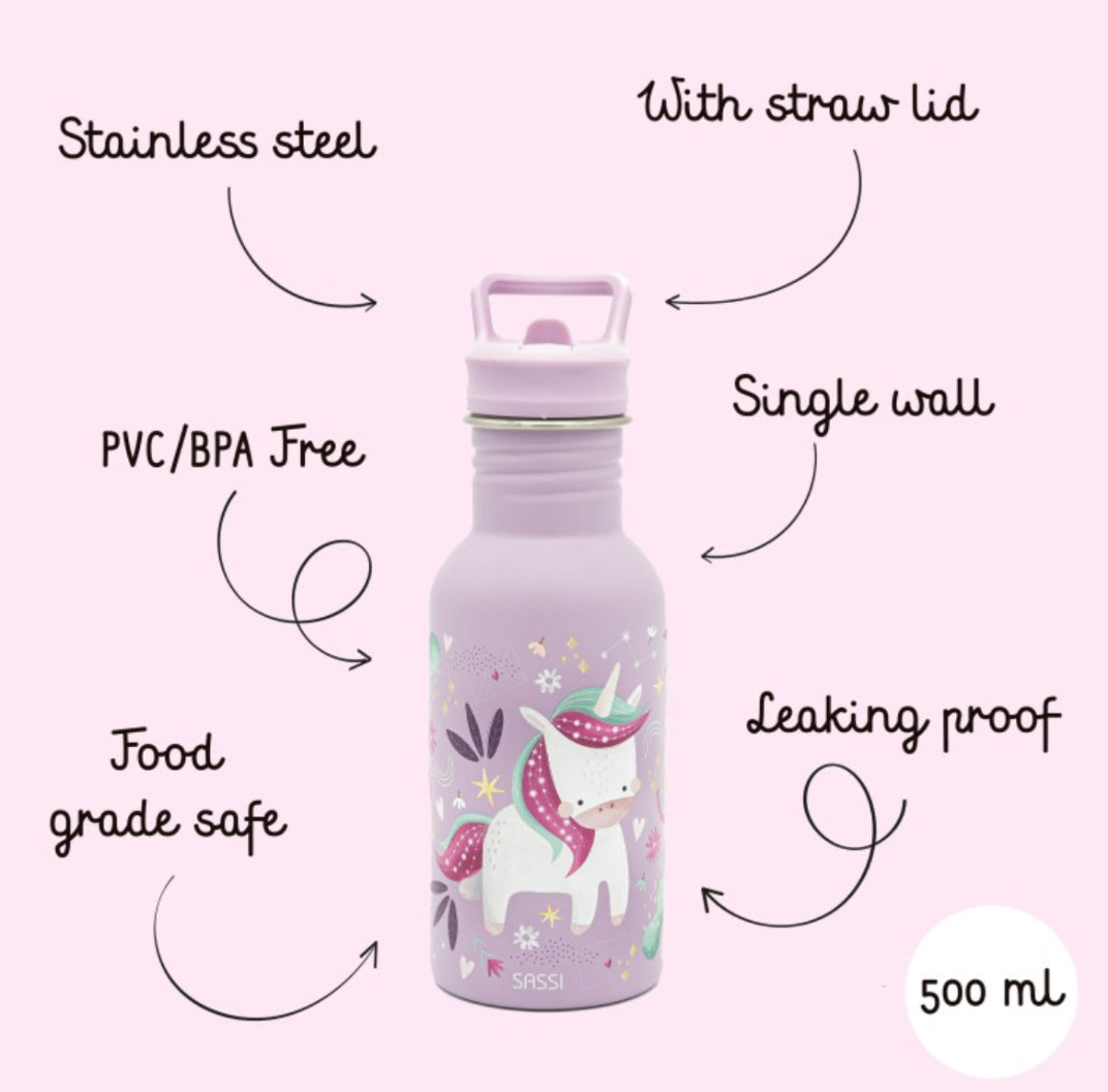 Stainless steel water bottle 500ml (Unicorn)