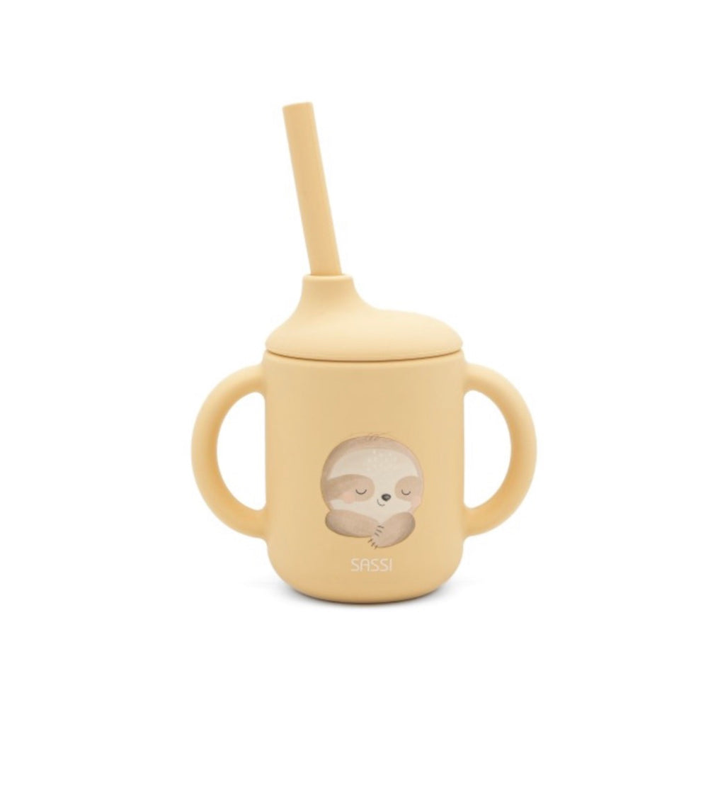 Silicone straw cup- Sloth