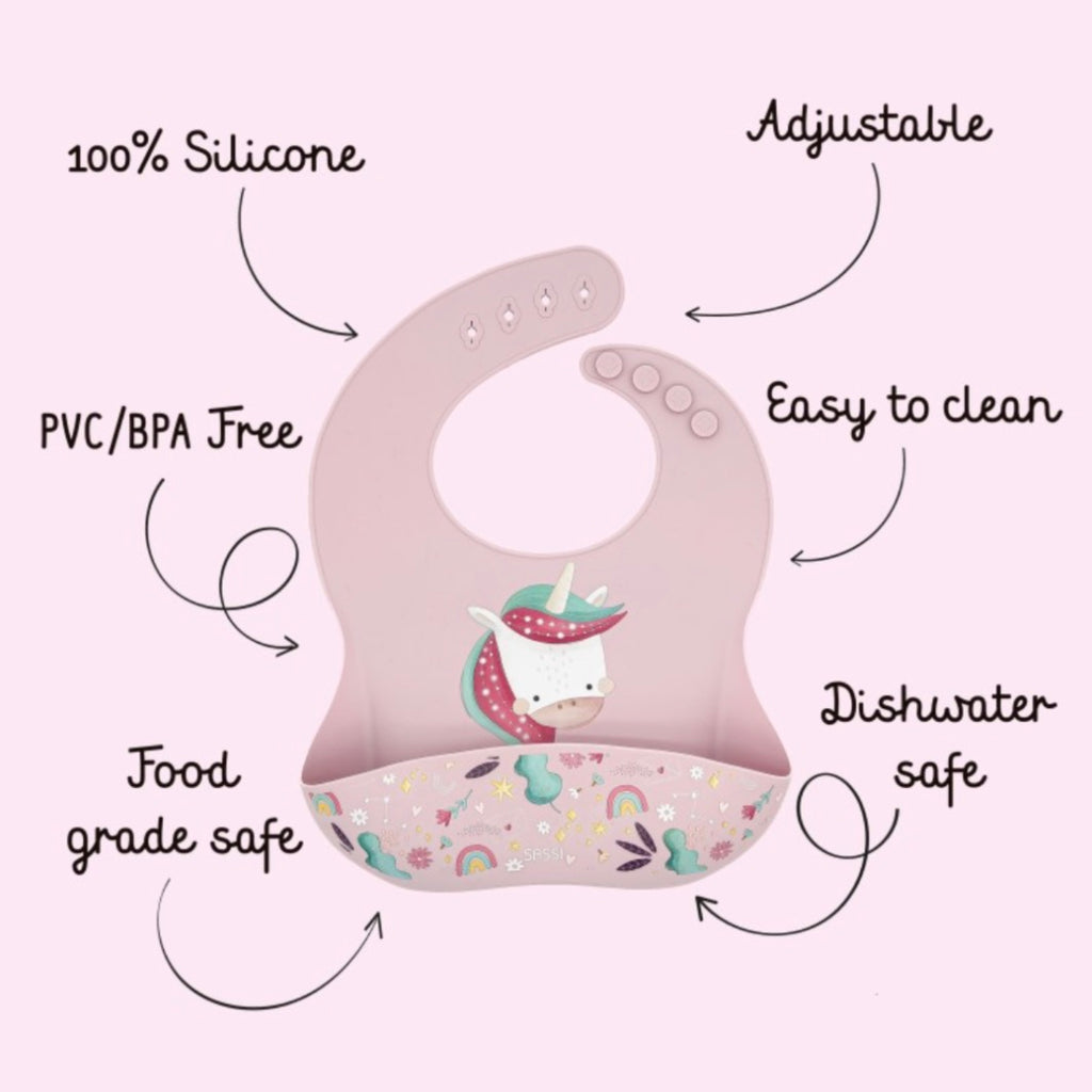 Silicone bib-Unicorn