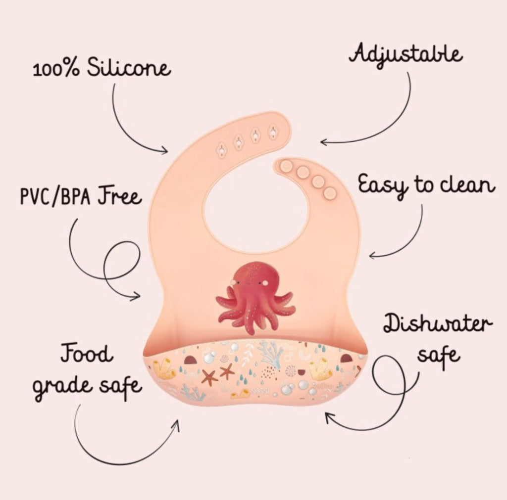 Silicone bib-Octopus
