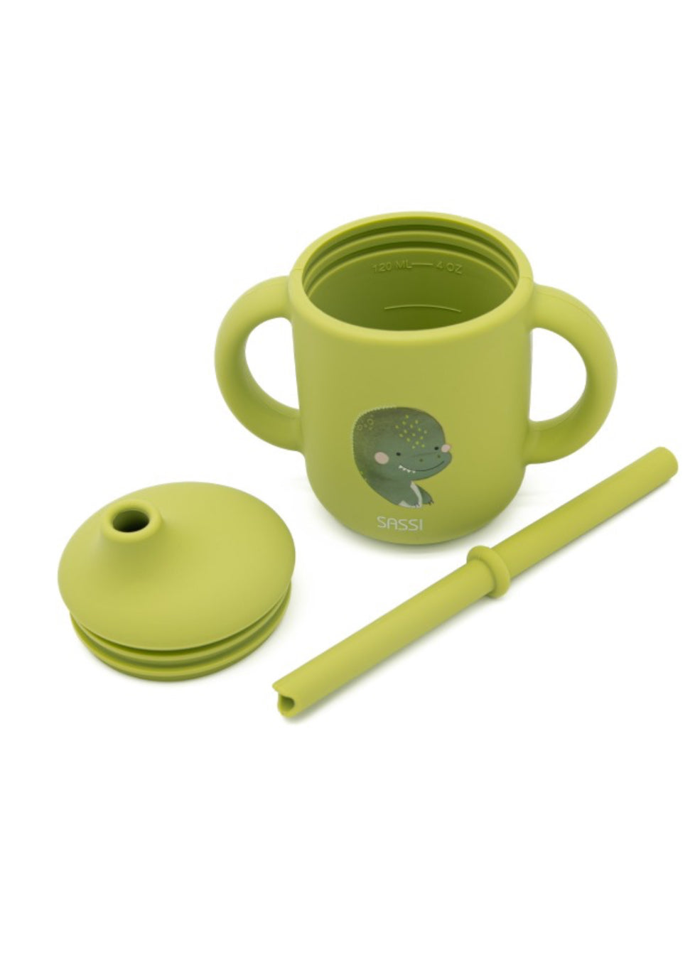 Silicone straw cup- Dinosaur