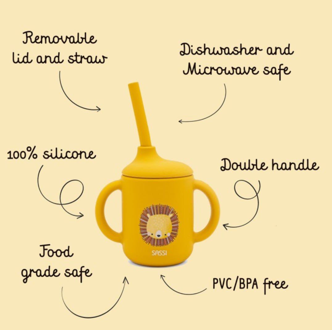 Silicone straw cup- Lion