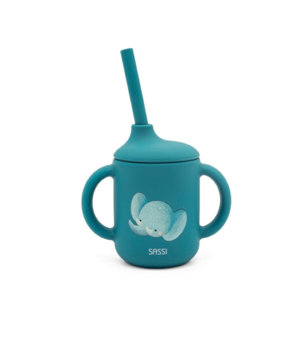 Silicone straw cup- Elephant